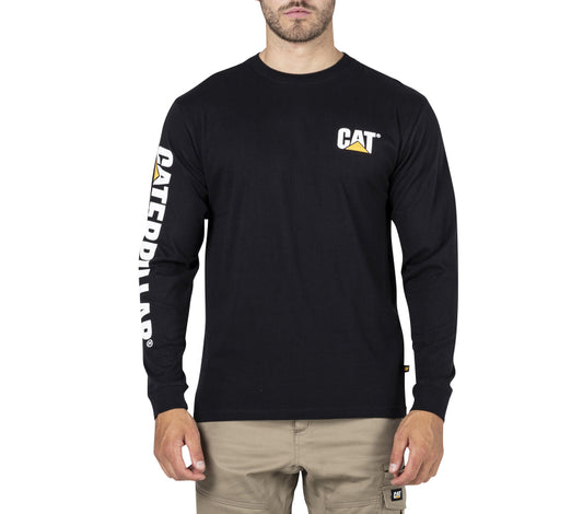 CAT - Trademark Banner Long Sleeve Tee (Black)