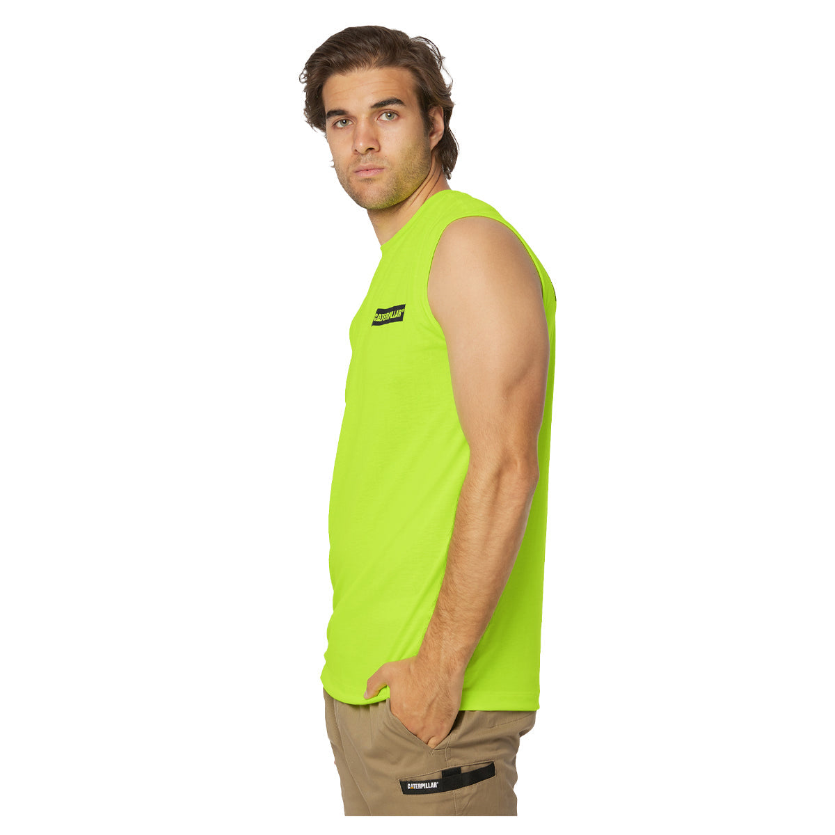 CAT - Icon Muscle Tee (Hi Vis Yellow)