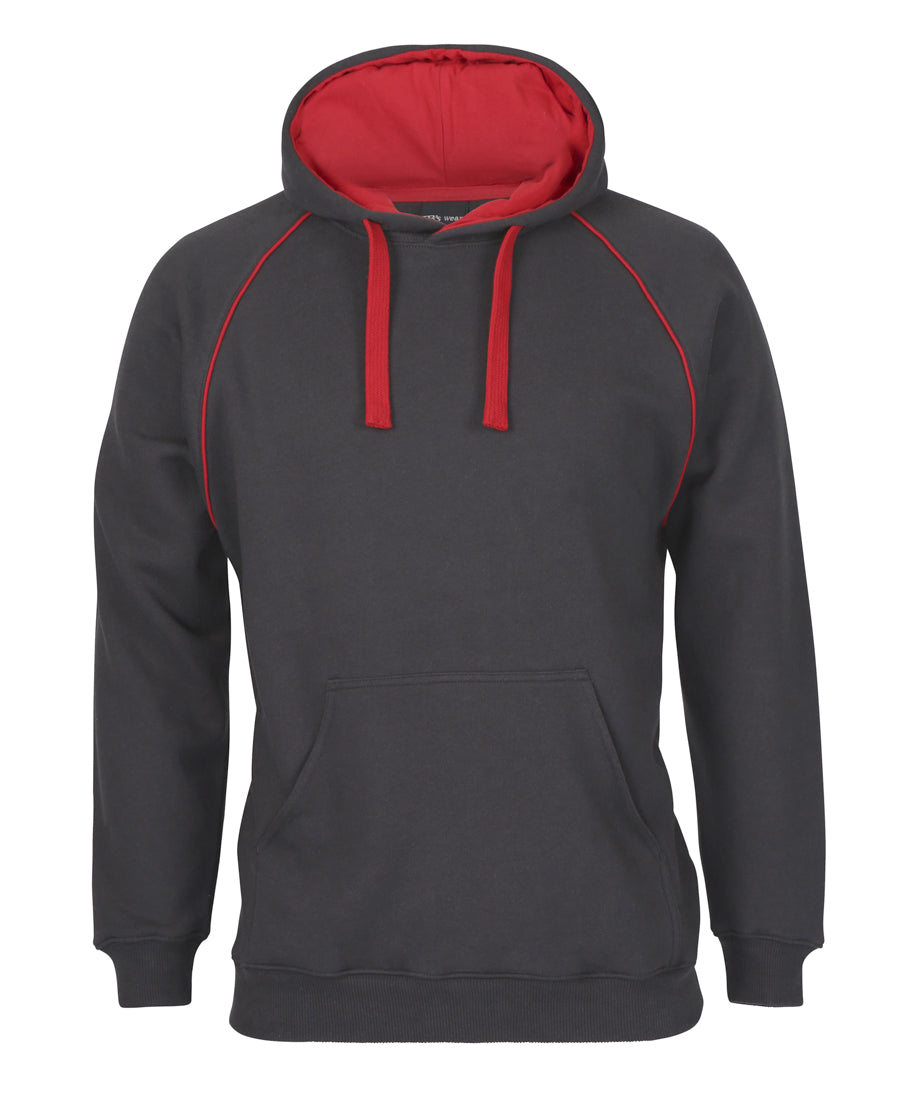 JBs Wear - Contrast Fleecy Hoodie (Gunmetal/Red)