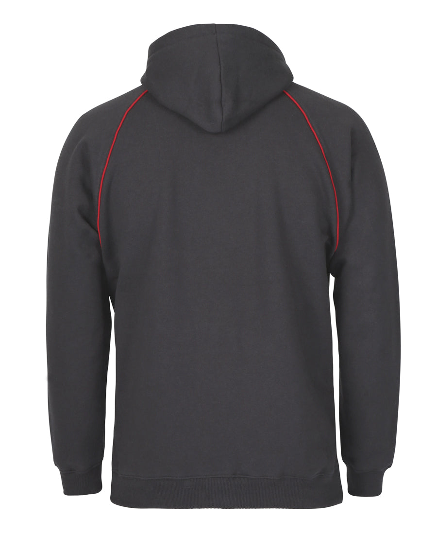 JBs Wear - Contrast Fleecy Hoodie (Gunmetal/Red)