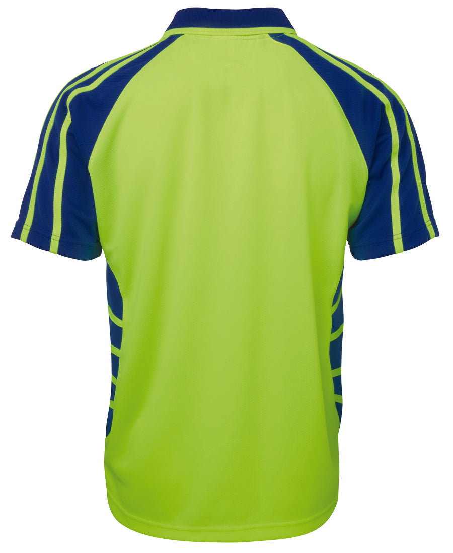 JBs Wear - Hi Vis Short Sleeve Spider Polo (Lime/Royal)