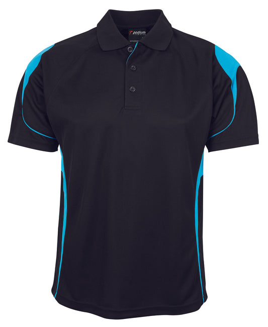 JBs Wear - Podium Bell Polo (Black/Aqua)