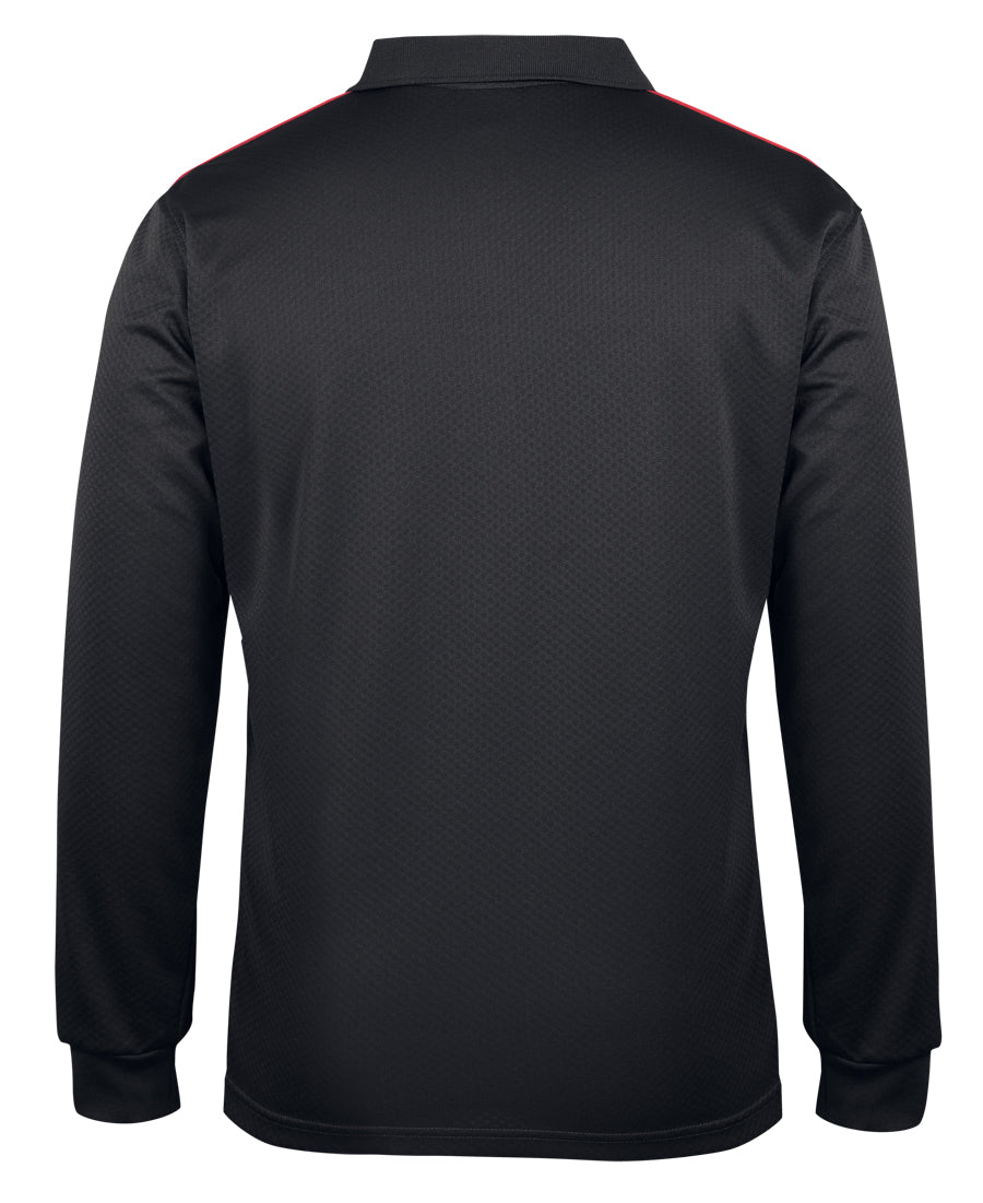 JBs Wear - Podium Long Sleeve Cool Polo (Black/Red/Grey)