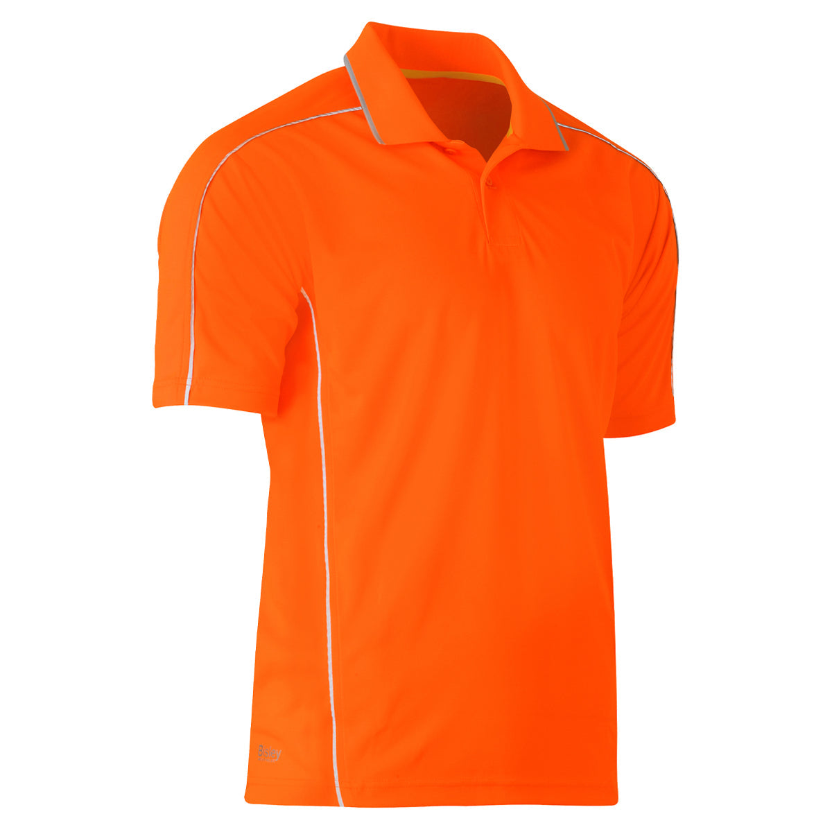 Bisley - Cool Mesh Polo with Reflective Piping Short Sleeve (Orange)