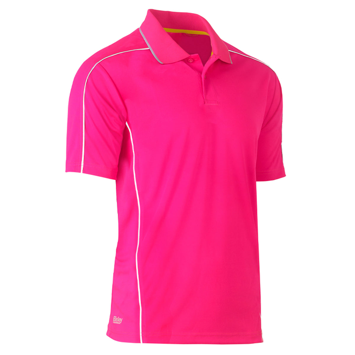 Bisley - Cool Mesh Polo with Reflective Piping Short Sleeve (Pink)