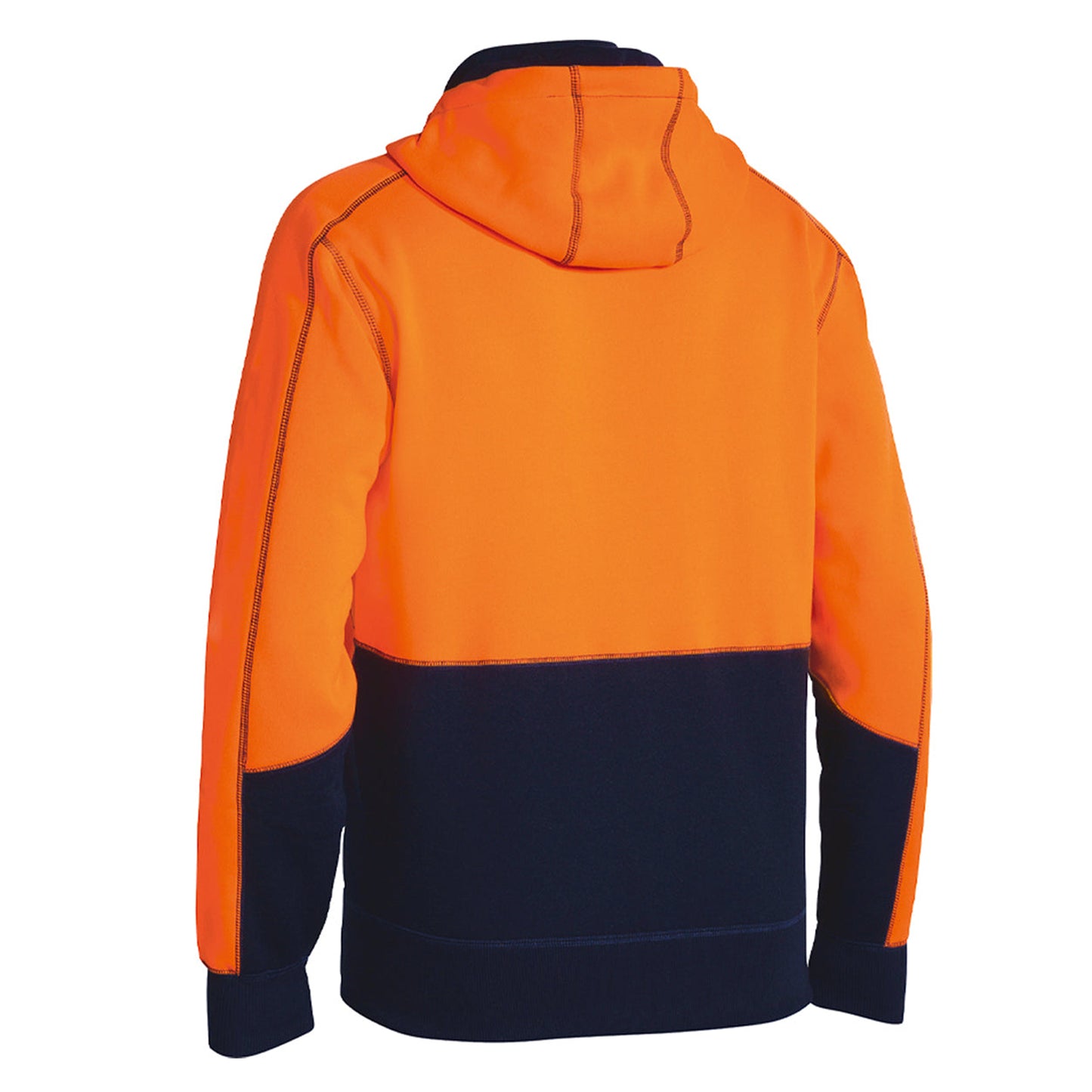 Bisley - Hi Vis Zip Front Fleece Hoodie (Orange/Navy)