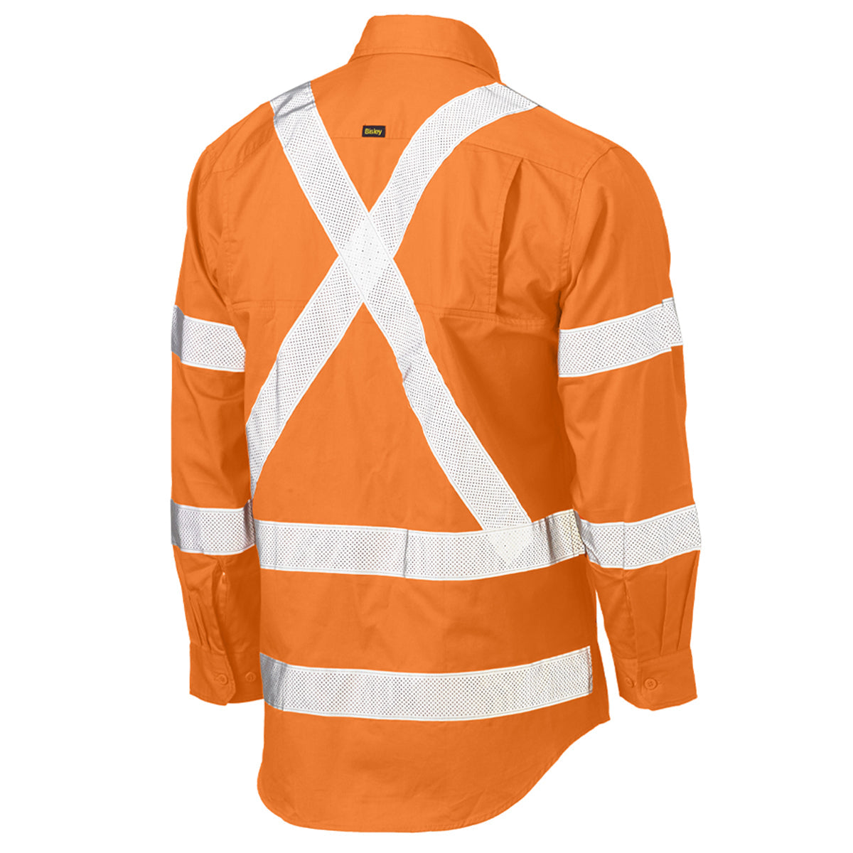 Bisley - X Taped Biomotion Hi Vis Cool Lightweight Drill L/S Shirt (Rail Orange)