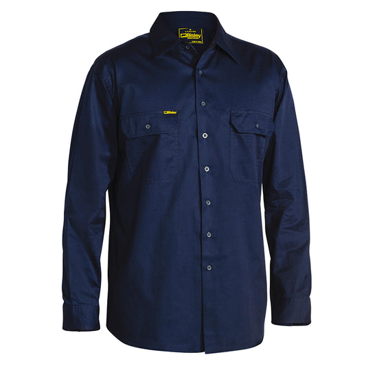 Bisley - Cool Lightweight Drill Long Sleeve Shirt (Navy)