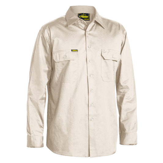 Bisley - Cool Lightweight Drill Long Sleeve Shirt (Sand)