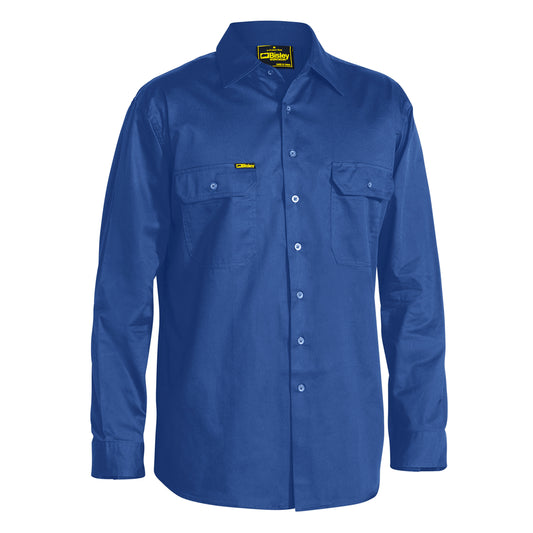 Bisley - Cool Lightweight Drill Long Sleeve Shirt (Royal)