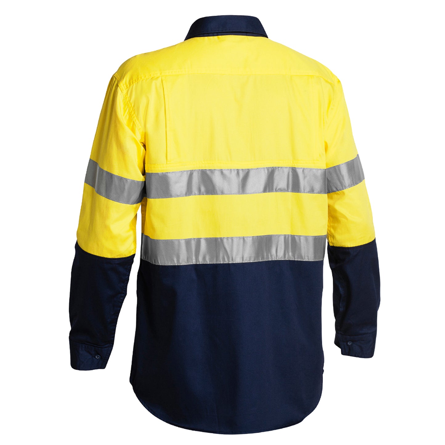 Bisley - Taped Hi Vis Cool Lightweight Long Sleeve Shirt (Yellow/Navy)