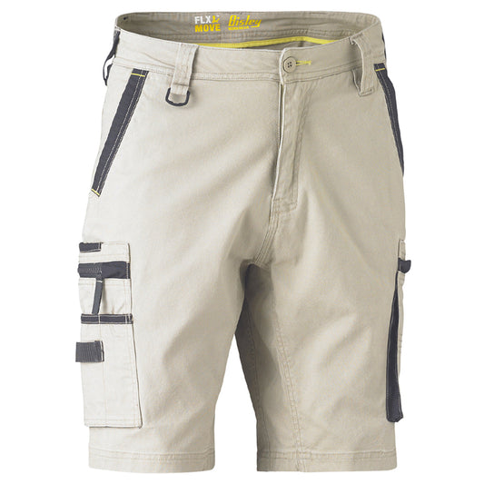 Bisley - Flex & Move Stretch Utility Zip Cargo Short (Stone)