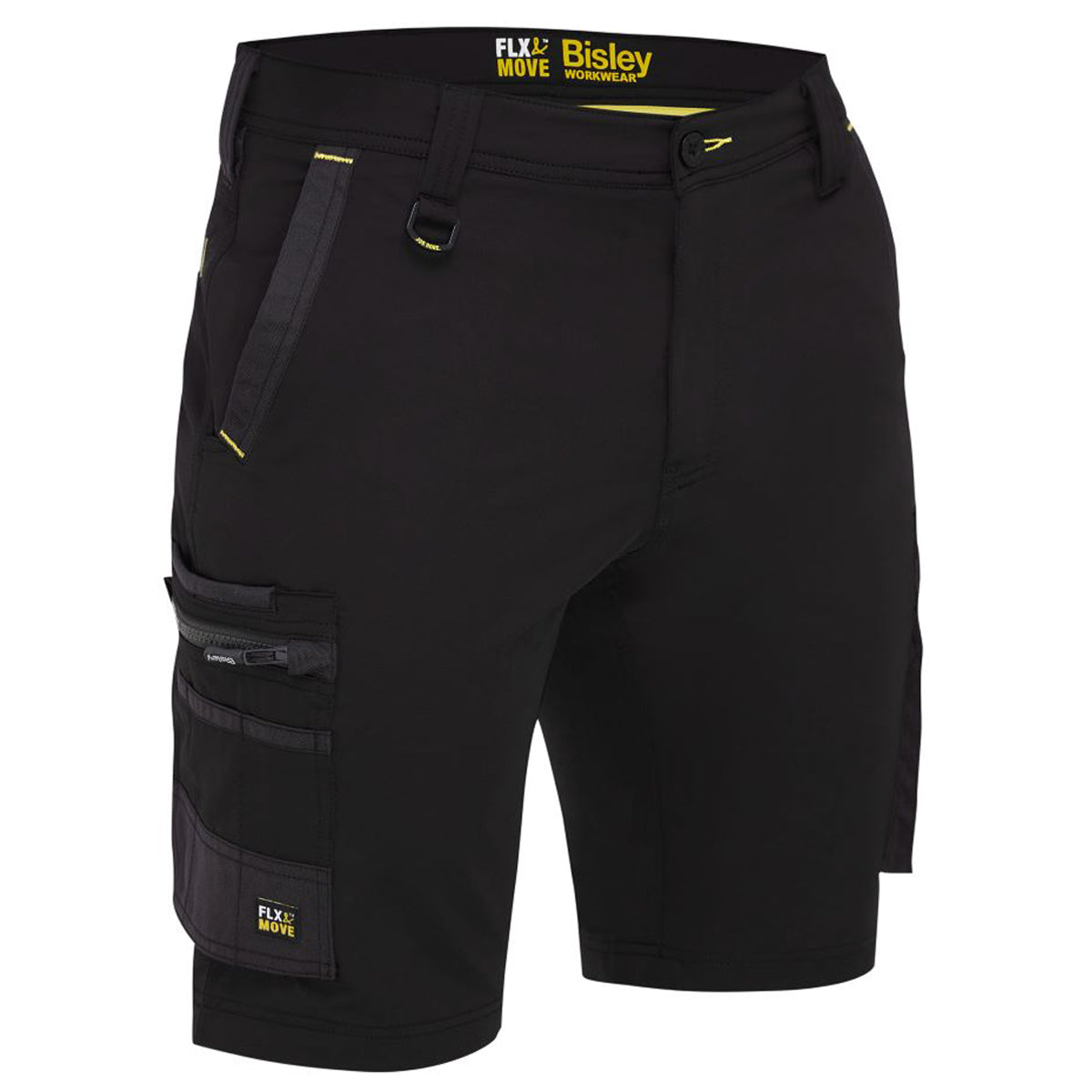 Bisley - Flx & Move 4-Way Stretch Zip Cargo Short (Black)