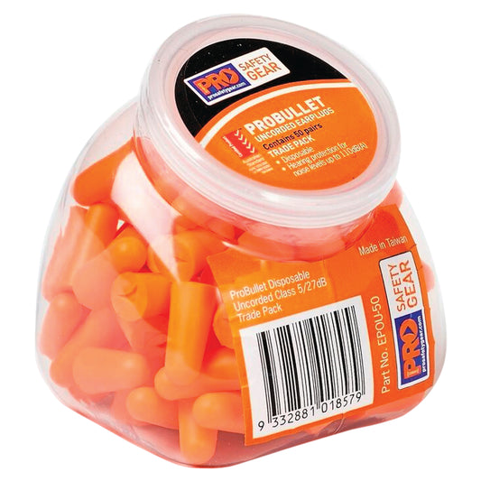 Pro Choice - ProBullet Disposable Uncorded Earplugs - (50 Pairs Per Pack) Class 5 - 27dB