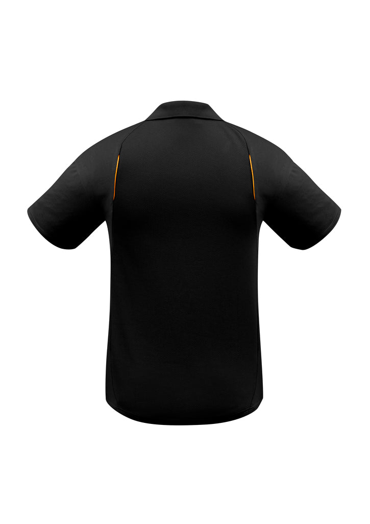 Biz Collection - Mens United Short Sleeve Polo (Black/Gold)