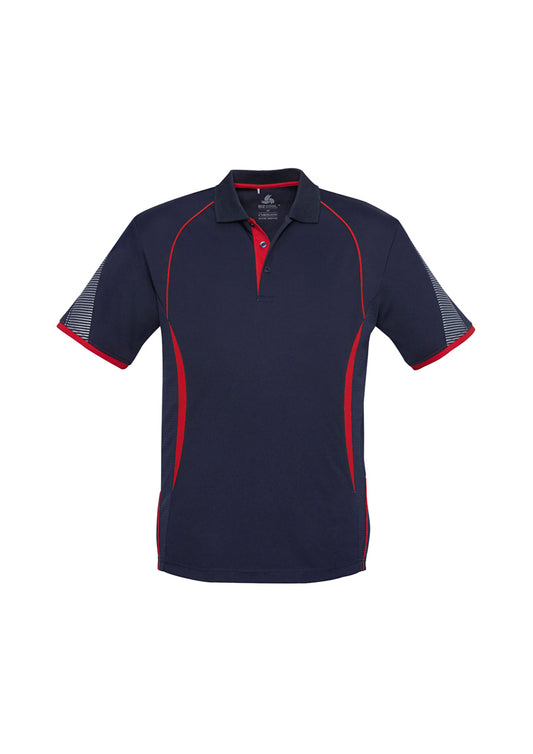 Biz Collection - Mens Razor Polo (Navy/Red)