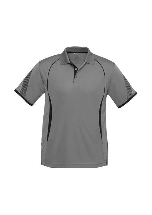 Biz Collection - Mens Razor Polo (Ash/Black)