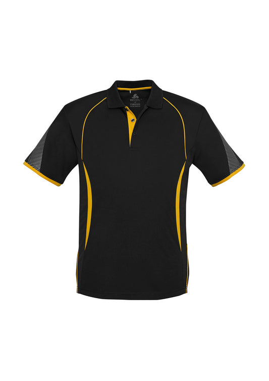 Biz Collection - Mens Razor Polo (Black/Gold)