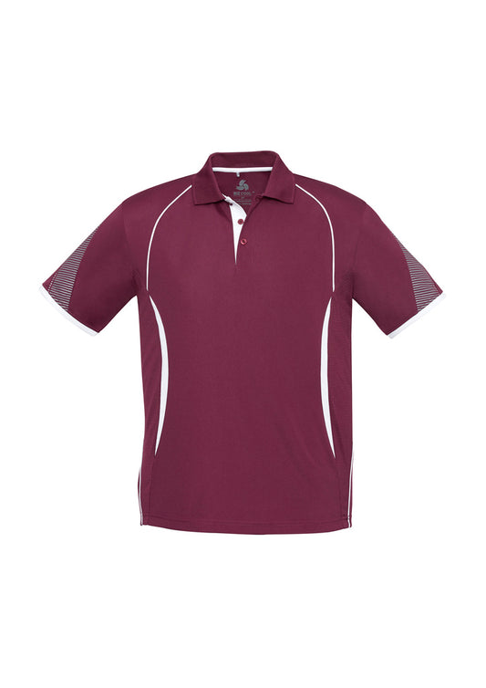 Biz Collection - Mens Razor Polo (Maroon/White)