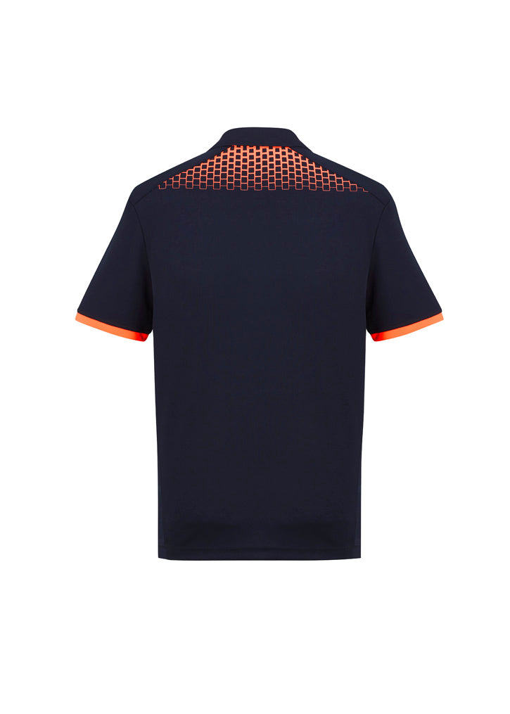 Biz Collection - Mens Galaxy Short Sleeve Polo (Navy/Fluoro Orange)