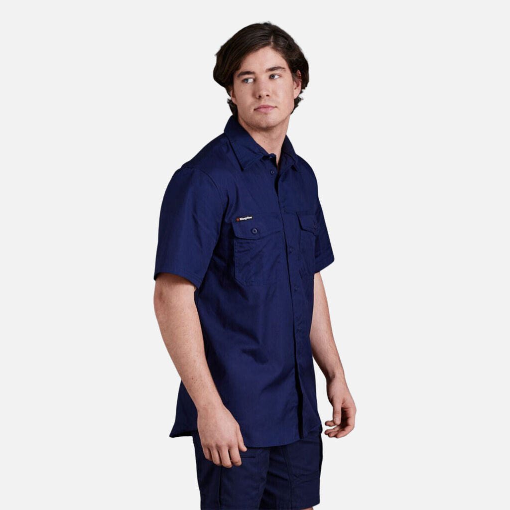 King Gee - Workcool 2 Lightweight Short Sleeve Shirt (Navy)