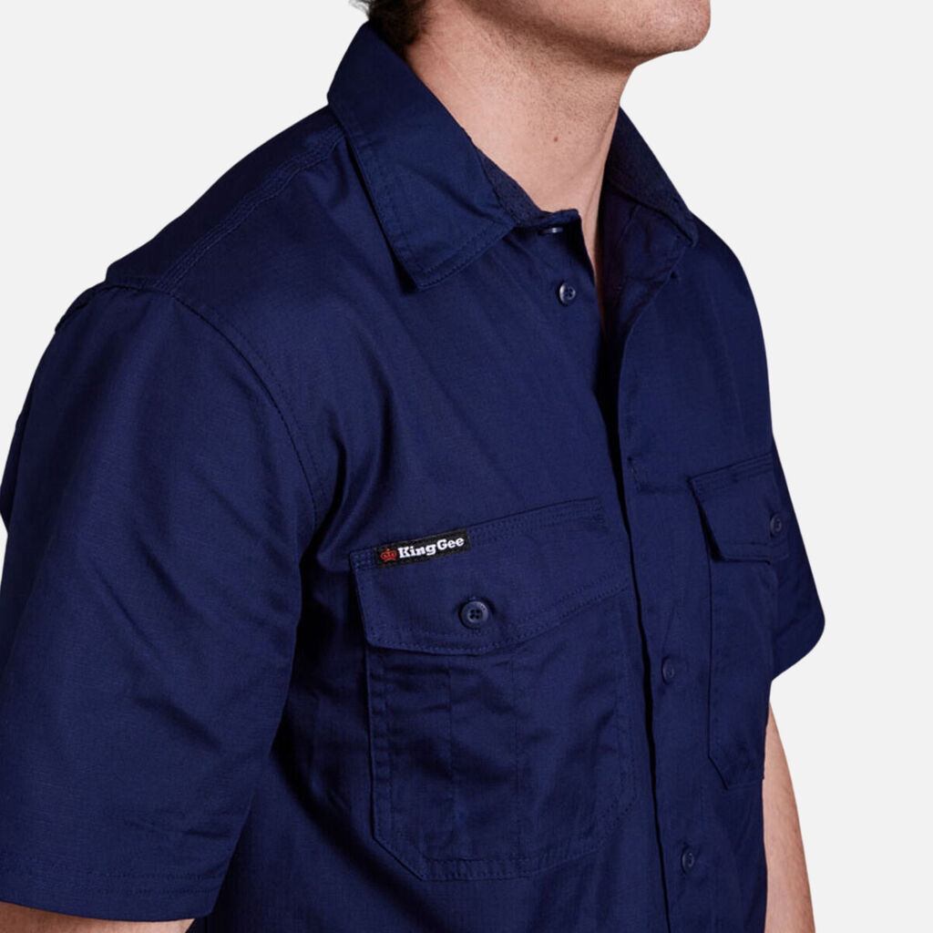 King Gee - Workcool 2 Lightweight Short Sleeve Shirt (Navy)