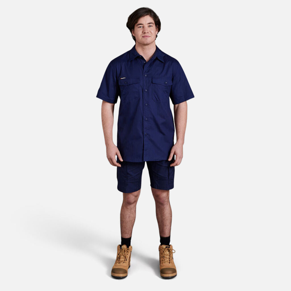 King Gee - Workcool 2 Lightweight Short Sleeve Shirt (Navy)