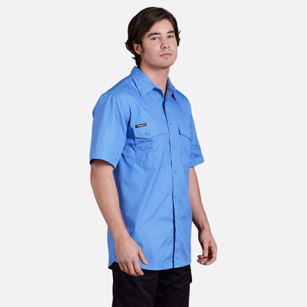 King Gee - Workcool 2 Lightweight Short Sleeve Shirt (Sky)