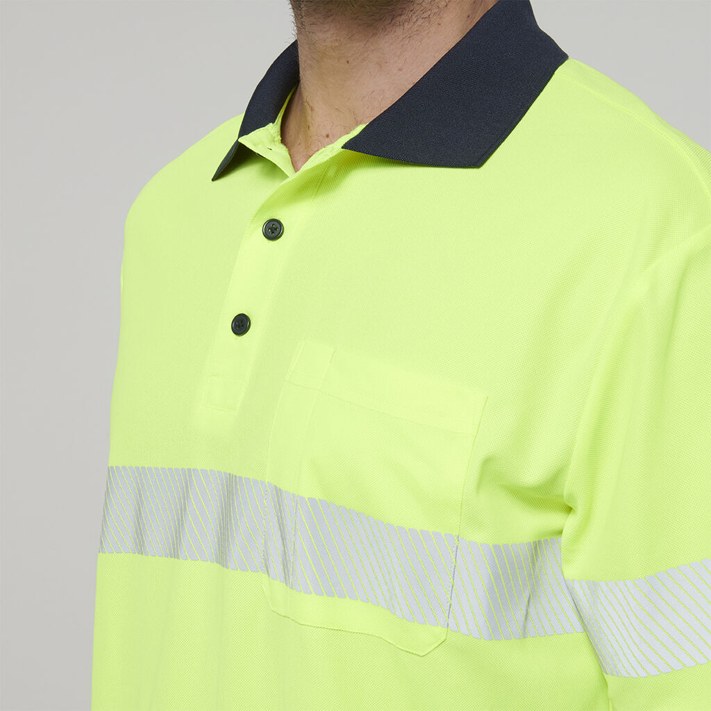 Hardyakka - Short Sleeve Taped Hi-Vis Polo (Yellow/Navy)